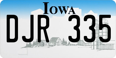 IA license plate DJR335