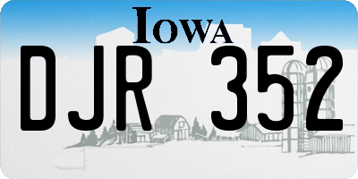 IA license plate DJR352