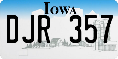 IA license plate DJR357