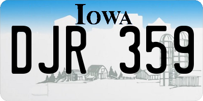 IA license plate DJR359