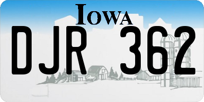 IA license plate DJR362