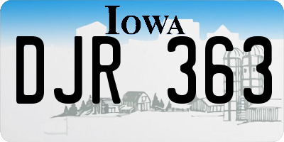 IA license plate DJR363