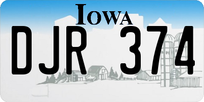 IA license plate DJR374