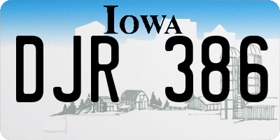 IA license plate DJR386