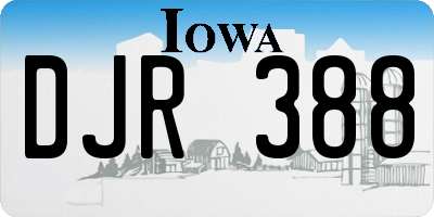 IA license plate DJR388