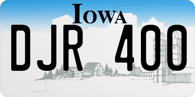 IA license plate DJR400