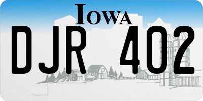 IA license plate DJR402
