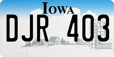 IA license plate DJR403