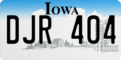 IA license plate DJR404