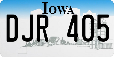 IA license plate DJR405