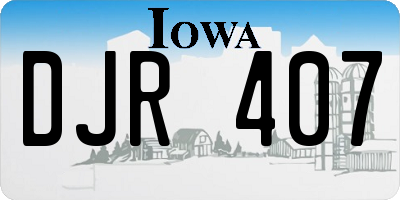 IA license plate DJR407