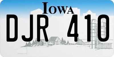 IA license plate DJR410