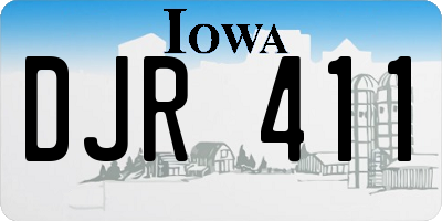 IA license plate DJR411