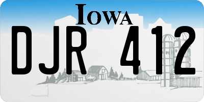 IA license plate DJR412