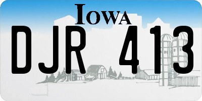 IA license plate DJR413