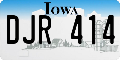 IA license plate DJR414