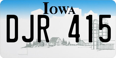 IA license plate DJR415