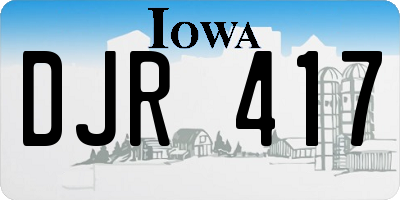 IA license plate DJR417