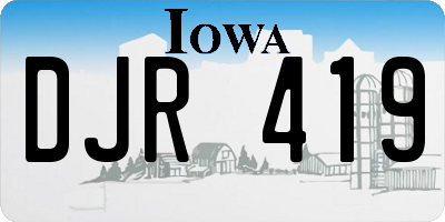 IA license plate DJR419