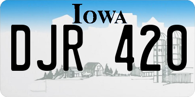 IA license plate DJR420