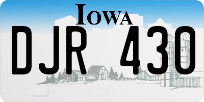 IA license plate DJR430