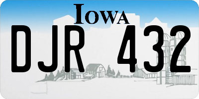 IA license plate DJR432