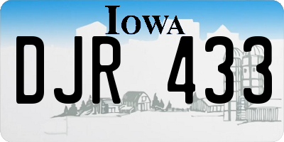 IA license plate DJR433