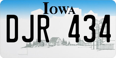 IA license plate DJR434