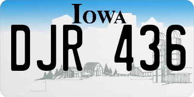 IA license plate DJR436