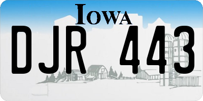 IA license plate DJR443