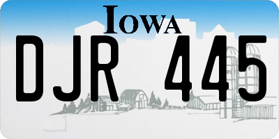 IA license plate DJR445