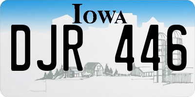 IA license plate DJR446