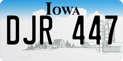 IA license plate DJR447