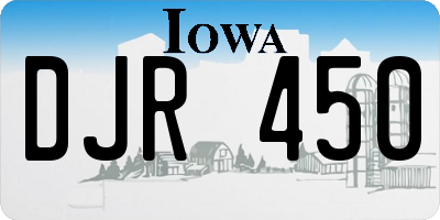 IA license plate DJR450