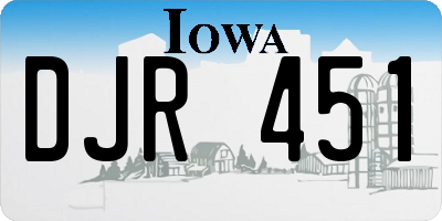 IA license plate DJR451
