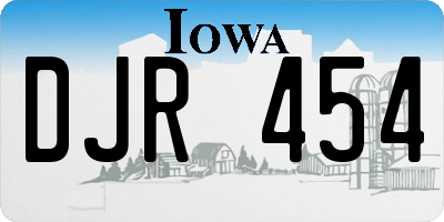 IA license plate DJR454