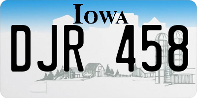 IA license plate DJR458