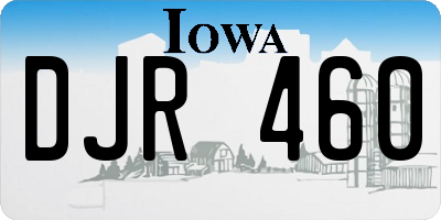 IA license plate DJR460