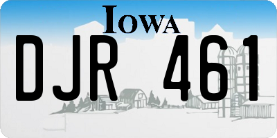 IA license plate DJR461