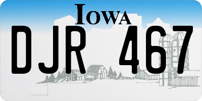 IA license plate DJR467