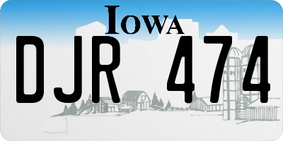 IA license plate DJR474