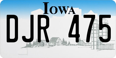IA license plate DJR475