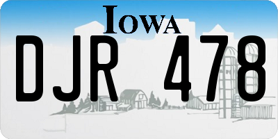 IA license plate DJR478