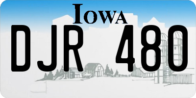 IA license plate DJR480
