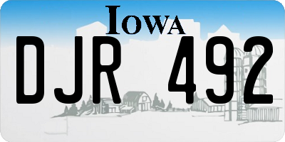 IA license plate DJR492