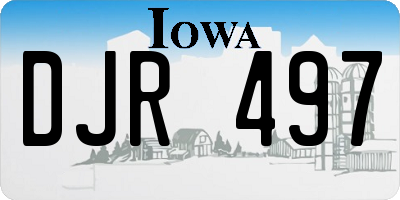 IA license plate DJR497