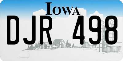 IA license plate DJR498