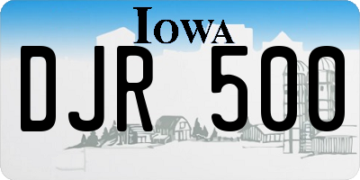 IA license plate DJR500