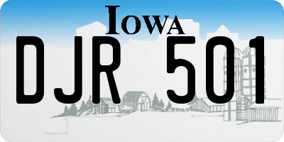 IA license plate DJR501