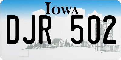 IA license plate DJR502